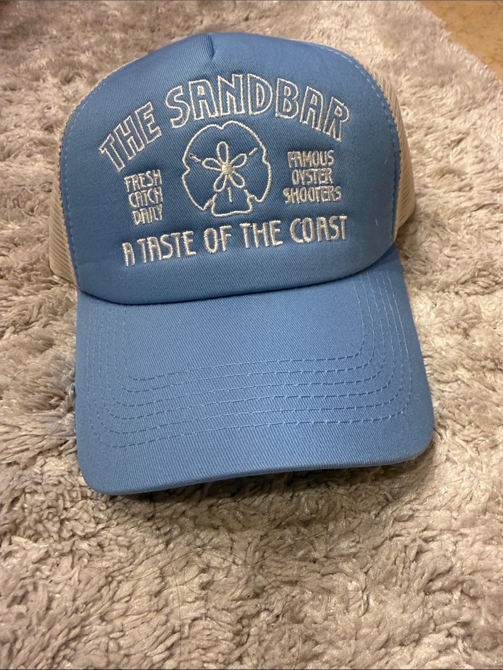 NWT- Anthropologie Light Blue & WhiteTrucker Hat - The Sandbar